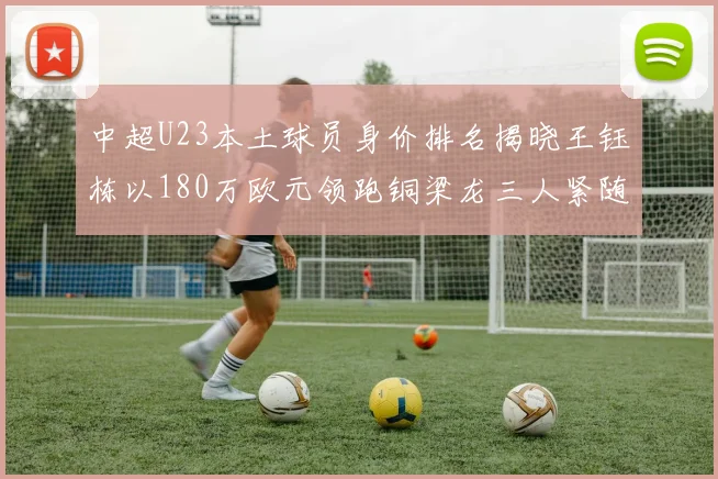 中超U23本土球员身价排名揭晓王钰栋以180万欧元领跑铜梁龙三人紧随其后